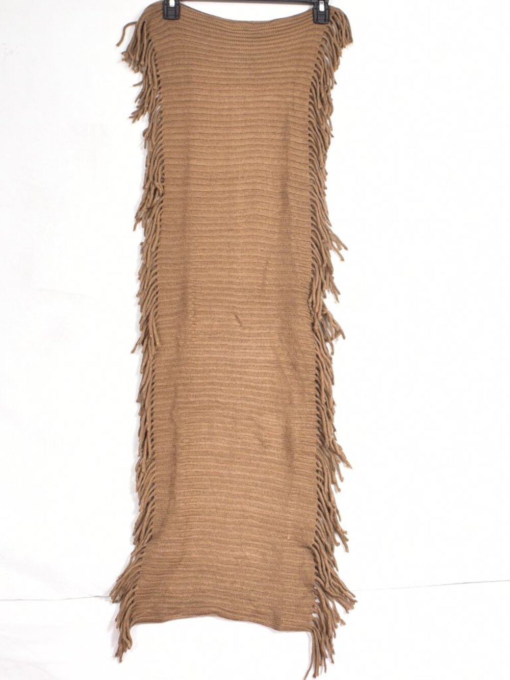 Women's Tan Scarf with Fringe